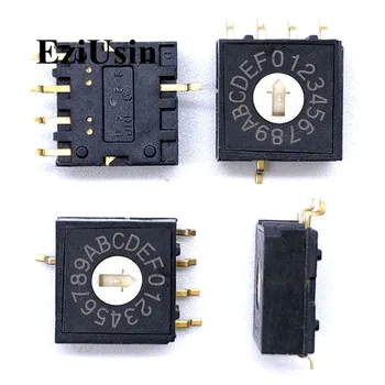 0-F 16 Döner Kodlama topuz anahtarı SMD 5 pins 0mm Shank 3: 3 PCB Anahtarlama RM4AF-16R 5 p 4