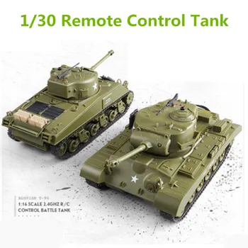 1/30 Uzaktan kumandalı tank Kızılötesi Muharebe Tankları 2.4 Ghz RC Savaş Panzer Uzaktan Kumanda ABD Modeli Tankı Analog Ses İle Çocuk Hediye 10