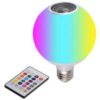 1 Adet E27 Bluetooth uyumlu RGB müzikli ışık tavan ışık topları 40W Renkli Akıllı Ses Ampuller için Bar Parti Dekor 15