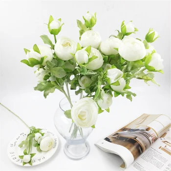 1 ADET İpek Çiçekler Yapay Gül Çiçek Düğün Dekoratif Çiçekler DIY Çelenk Garland Ev Partisi Dekorasyon İçin