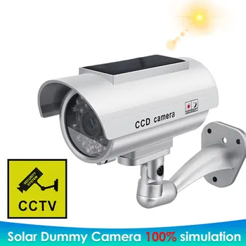 1 ADET Sahte Kamera Kukla Kamera Açık Güvenlik güneş panelı Simülasyon iç mekan led ışığı Monitör CCTV Gözetim Su Geçirmez 16
