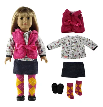 1 Takım Güzel gündelik giyim Kıyafet oyuncak bebek giysileri için 18 inç oyuncak bebek giysileri B5 6
