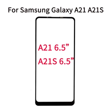 10 Adet / grup Samsung Galaxy A21 A215 / A21S A217 Dokunmatik Ekran Ön Cam Panel LCD Dış Lens A21 A21S Ön Cam OCA 18