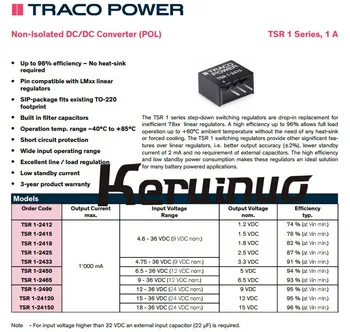 10 adet / grup TSR1 - 2465 TSR 1-2465 TSR1 İzole Olmayan DC / DC Dönüştürücü 6.5 V 6.5 W 17