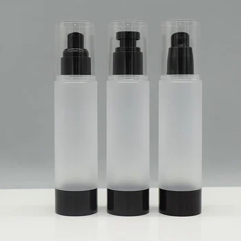 100 ml havasız şişe siyah pompa alt temizle kapak buzlu vücut losyonu / emülsiyon / vakıf / özü / yağ / serum Kozmetik Konteyner 5