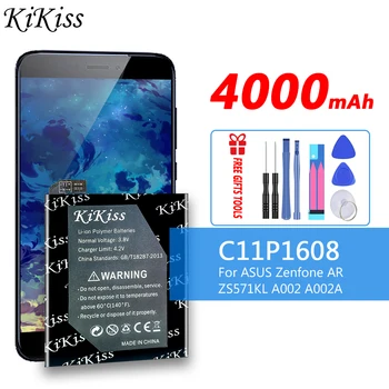 100 % Orijinal KiKiss ASUS C11P1608 Telefonu Pil İçin ASUS Zenfone AR ZS571KL A002 A002A Piller + Hediye Araçları