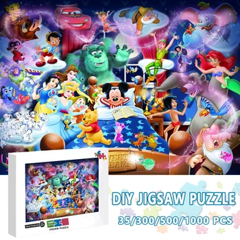 1000 Adet Bulmaca Oyuncak Karikatür Disney Karakter Koleksiyonu Yapboz Bulmacalar Disney Prenses Eğitici Oyuncaklar için noel hediyesi 7