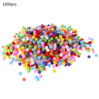 1000 Adet Yumuşak Yuvarlak Kabarık Zanaat Ponponlar Topu Karışık Renk Pom Poms 10mm DIY Zanaat 5