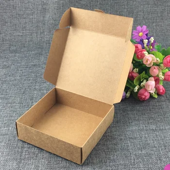 11.5*11*3.5 cm Kraft Kağıt Şeker Kutusu 24 adet / grup Düğün Taşıma Çantaları hediye çantası Mücevher Kutuları Kek Çikolata Durumda Özel Logo Kabul 6
