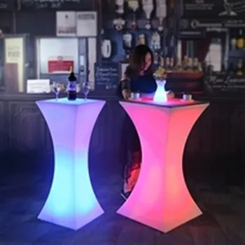 110cm Yükseklik LED ışıklı kokteyl masası Plastik bar masası Düğün Bar Ktv Disko Malzemeleri bar masası Seti 23