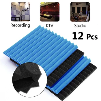 12 Adet 30x30x2.5cm Ses Yalıtımı Köpükler Akustik Kama Stüdyo Köpük Duvar Panelleri KTV İçin 12*12*1 
