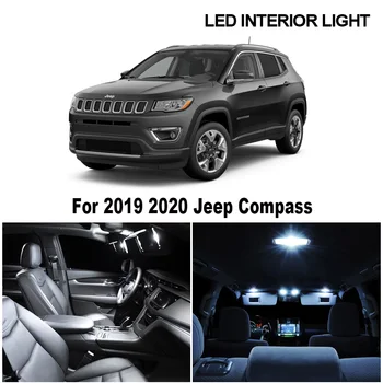 12 adet Canbus Beyaz Araba LED İç Okuma Dome Harita İşık Kiti 2019 2020 Jeep Pusula makyaj masası aynası havasız ortam kabini Lambası 18