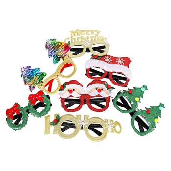 12 Adet Noel Gözlük Noel Dekorasyon Kostüm Gözlük Noel Partisi İyilik İçin 5