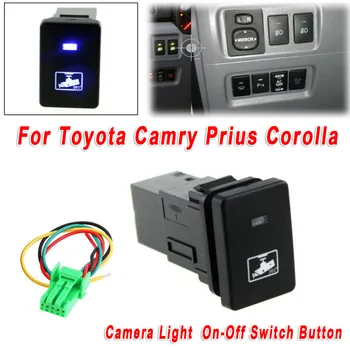 12V Araba led ışık çubuğu Mavi On-Off basmalı düğme Düğmesi Toyota Camry Prius Corolla ışık düğmesi LED kamera ışık anahtarı 4