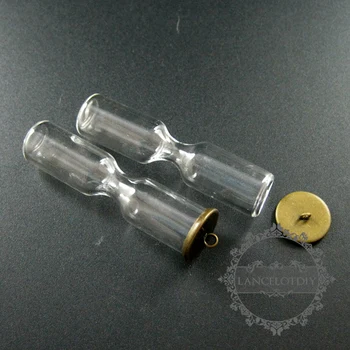12x50mm kum saati şişe 8mm ağız bronz kefalet kum saati zamanlayıcı parfüm şişesi kolye dilek charm DIY malzemeleri 1800216 17