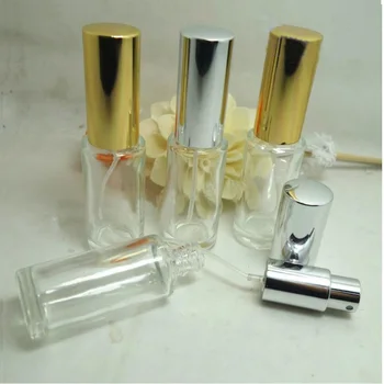 15ML 15CC Cam Parfüm Şişesi Altın Kapaklı Gümüş Kapaklı Atomize Püskürtücü, Parfüm Atomizer Ambalaj Doldurulabilir Şişe, 40 adet / grup 21