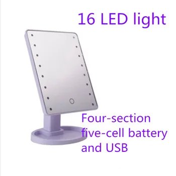 16 LED ışıkları dokunmatik ekran makyaj aynası 1X 10X masa masaüstü tezgah parlak ayarlanabilir USB kablosu veya piller kullanım araçları 13