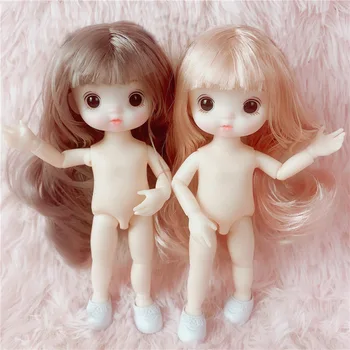 16cm BJD Bebek 13 Hareketli Eklemli Bebek Sevimli Çoklu Renk Saç Modelleri Bebek Kızlar için Oyuncaklar Kadın Çıplak Vücut Moda Hediye