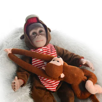 18 inç Boneca Reborn Yumuşak Pamuk Vücut Silikon Maymun Bebekler Yenidoğan Gerçekçi Bebe Reborn Bebek Doğum Günü Hediyesi Brinquedos Juguetes 4