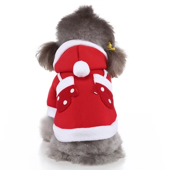 18 Stil Köpek Giysileri Kış Sıcak Noel Yavru Kedi Giyim S-XL Baskı Tulumlar Pijama Mercan Kadife Ceket Köpekler İçin 4
