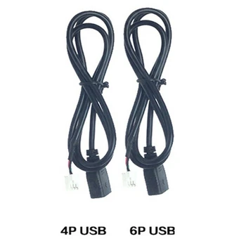 1M Araba Stereo Tekne Dash Gömme Montaj USB Bağlantı Noktası 3.5 mm AUX Uzatma uzatma kablosu Montaj Paneli F4Pin + 6Pin Konektörü 1