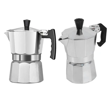 2 Adet Alüminyum İtalyan Soba Üst / Moka Espresso Kahve Makinesi / Percolator Pot Aracı, 50 Ml & 150 Ml Gümüş 10