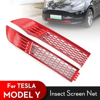 2 adet Böcek geçirmez Net 2020-2022 Tesla Modeli Y Ön Kapak klima Modifikasyonu Giriş Kapağı Koruyucu