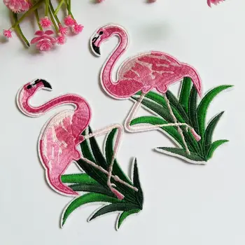 2 adet/grup simetri Flamingo Yama Giysi Dikiş Rhinestone Boncuklu Aplike Ceketler Kot Çanta Ayakkabı Boncuk Aplike 18