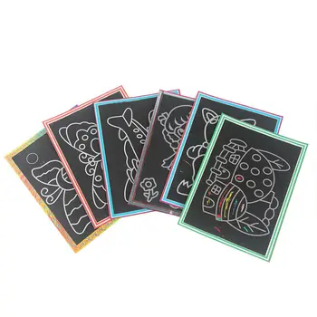 2 Adet Renkli çizik Çizim kağıdı Kum boyama bulmaca öğrenme eğitim klasik oyuncaklar 2-8 yaş çocuklar için Çizim Oyuncaklar 12
