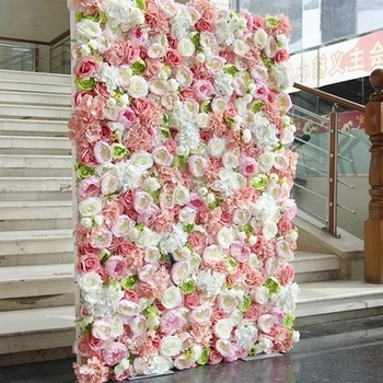 2 M x 2 M en son sıcak pembe kademeli değişim güller düğün çiçek duvar çiçek fon Düğün dekorasyon 13