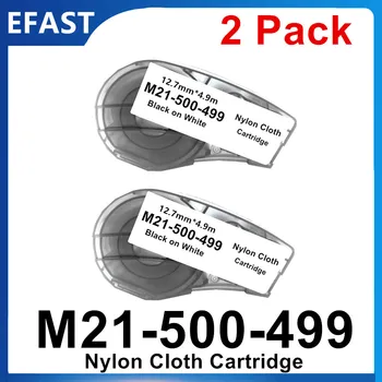 2 Paket Etiketleri M21 500 499 Kartuş Üreticisi Siyah Beyaz naylon Kumaş İçin Çalışmak Kablo ve Tel İşaretleme, laboratuvar ürün Etiketleme 8