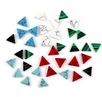20 adet / grup malakit boncuk turkuaz üçgen takı yapımı için moda iyi charm Yüzük küpe aksesuarları hiçbir delik