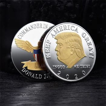 2020 ABD Başkanlık Trump Seçim Altın Çift Renk hatıra parası Mücadelesi Coin Gümüş paralar Koleksiyon 4
