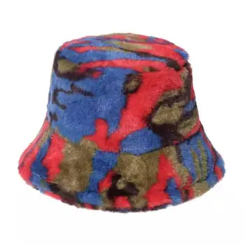 2021 Moda Yapay Kürk Vintage Kova Şapka Kadın Sonbahar Kış sıcak Kalınlaşmış Balıkçı Şapka Panama Peluş Havza Şapka Bayan Kapaklar