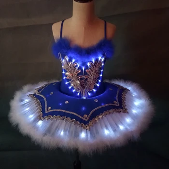2021 Yeni ışık LED Kız Çocuk Giysileri Yıldız Tutu Etek Prenses Parti Tül Pettiskirt Çocuk Bale Dans Çocuk Etek 20
