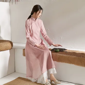 2022 Bahar Cheongsam Elbiseler Çin Tarzı Çay Giyim kadın Giyim Geleneksel Klasik Tang Takım Elbise Kız Hediyeler 16