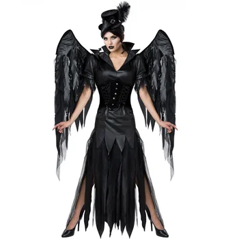 2022 Karnaval Cosplay Kostüm Cadılar Bayramı Koyu Melek Korkunç Vampir Şeytan Zombi Hayalet Vampir Parti Cosplay Maxi Elbiseler Yeni 19