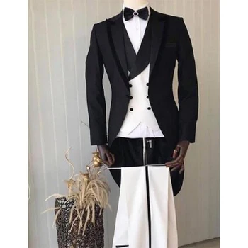 2022 Terzi Uygun Erkek Resmi Balo Uygun İş Erkek 3 Adet(Ceket+Pantolon+Yelek) Uygun Damat Yapılan traje de novio para boda 9