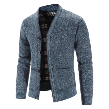 2022 Yeni Kazak Mont Erkek Kış Kalın Örme Hırka Sweatercoats Slim Fit Erkek Örgü Sıcak Kazak Ceketler Erkekler Örgü 6631-1 9