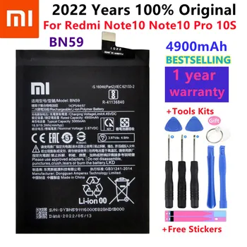 2022 Yıl 100% Orijinal Yeni Yüksek Kalite BN59 4900mAh Pil Redmi İçin Note10 Not 10 Pro 10S Not 10pro Küresel + Ücretsiz Araçlar 11