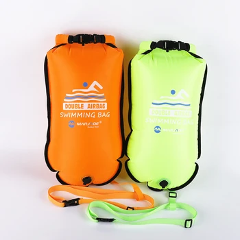 20L Çift Hava Yastığı Depolama Yüzme Şamandıra Su Geçirmez Çanta yüzme kiti Naylon PVC Kumaş Kemer İle Yüzme Su Sporları Güvenlik Çantası