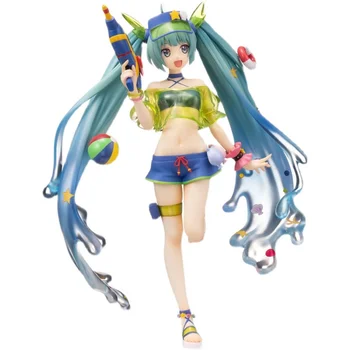 22Cm Sega Vocaloid Hatsune Miku Su Tabancası Anime Aksiyon Figürü İki Boyutlu Kız Modeli Bebek Süsleme Garaj Seti Oyuncaklar Hediye