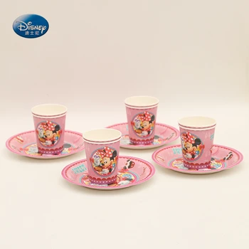 24 adet Karikatür Minnie Mouse Parti Malzemeleri 12 adet Bardak 12 adet Tabak Yemekleri Çocuklar Doğum Günü Partisi Dekorasyon Sofra Seti 23