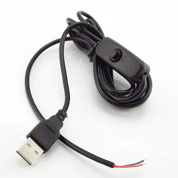 2pin 5V 12V USB Uzatma Kablosu Konektörü güç kontrol kablosu LED cips işık on / off Anahtarı elektrik teli şerit Aydınlatma İçin o1 7