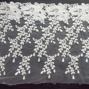 3-10yards beyaz pamuk işlemeli örgü dantel kumaş Konfeksiyon dantel trimler süslemeler DIY Dikiş aksesuarları