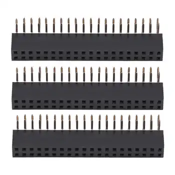 3 adet 2x20 Pins 2.54 mm Pitch Dişi Çift Sıralı Dik Açı Pin Başlıkları Ahududu Pi için mikro usb Konektörü 19