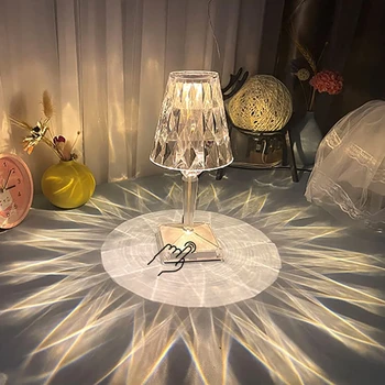 3 Renk Yaratıcı Masaüstü Kristal Masa Lambası Akrilik Gece Lambası Romantik Şarj Edilebilir Yatak Odası Ev Başucu Parti Dekorasyon 19