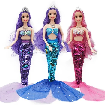 30cm 1/6 BJD Denizkızı Bebek Pullu Fishtail Etek Moda Kıyafetler Prenses Bebek 11 Top Eklemli DIY Giyinmek Oyuncaklar kızlar İçin 14