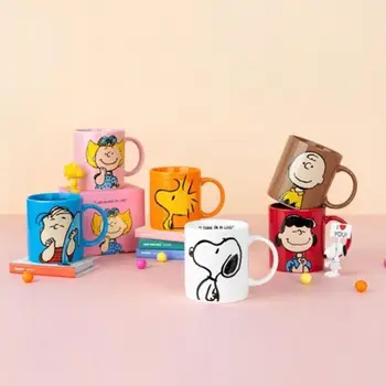 360 Ml Japon Snoopy Charlie Karikatür Seramik Renk Boyalı kulplu kupa Ofis Çalışanı Kahve Fincanı Kawaii Anime Oyuncak Çocuklar Hediyeler 2