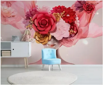 3d fotoğraf duvar kağıdı özel duvar Modern minimalist el-boyalı gül güzellik ev dekor oturma odası duvar kağıdı duvarlar için 3 d 1